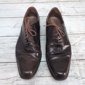 John Fluevog Dark Brown Leather Lace Up Oxford Derby Shoes Men Size 10.5